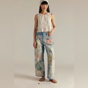 Free People We The Free Illusions Printed Relaxed Jeans